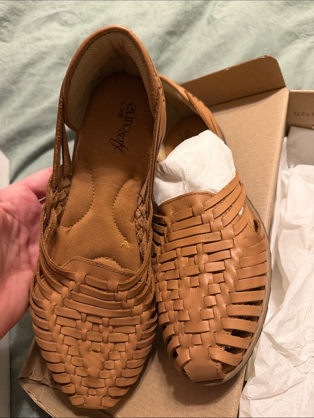 Woven Huarache Leather Sandals - Tan - Picture 4 of 4